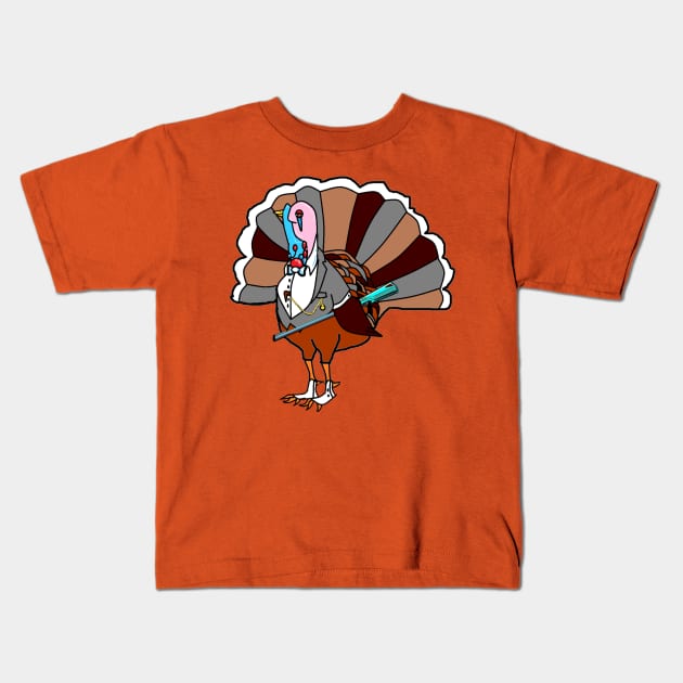 A Turkey Dressed and Ready Kids T-Shirt by YudyisJudy